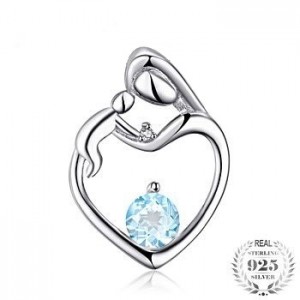 Stříbrný přívěsek Topaz a Diamant